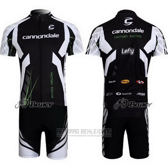 2012 Fahrradbekleidung Cannondale Shwarz Trikot Kurzarm und Tragerhose